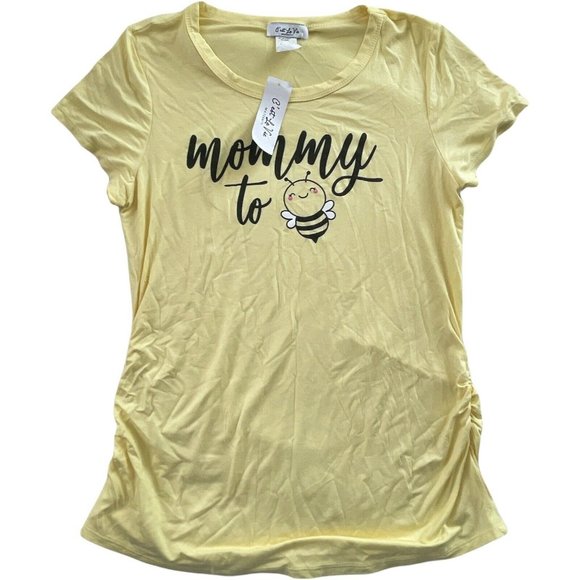 Women’s T Shirt C’est la vie Mommy To Maternity Short Sleeve Yellow Size L - Picture 4 of 9